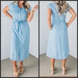 Elliott Tencel Buttoned MIDI Dress